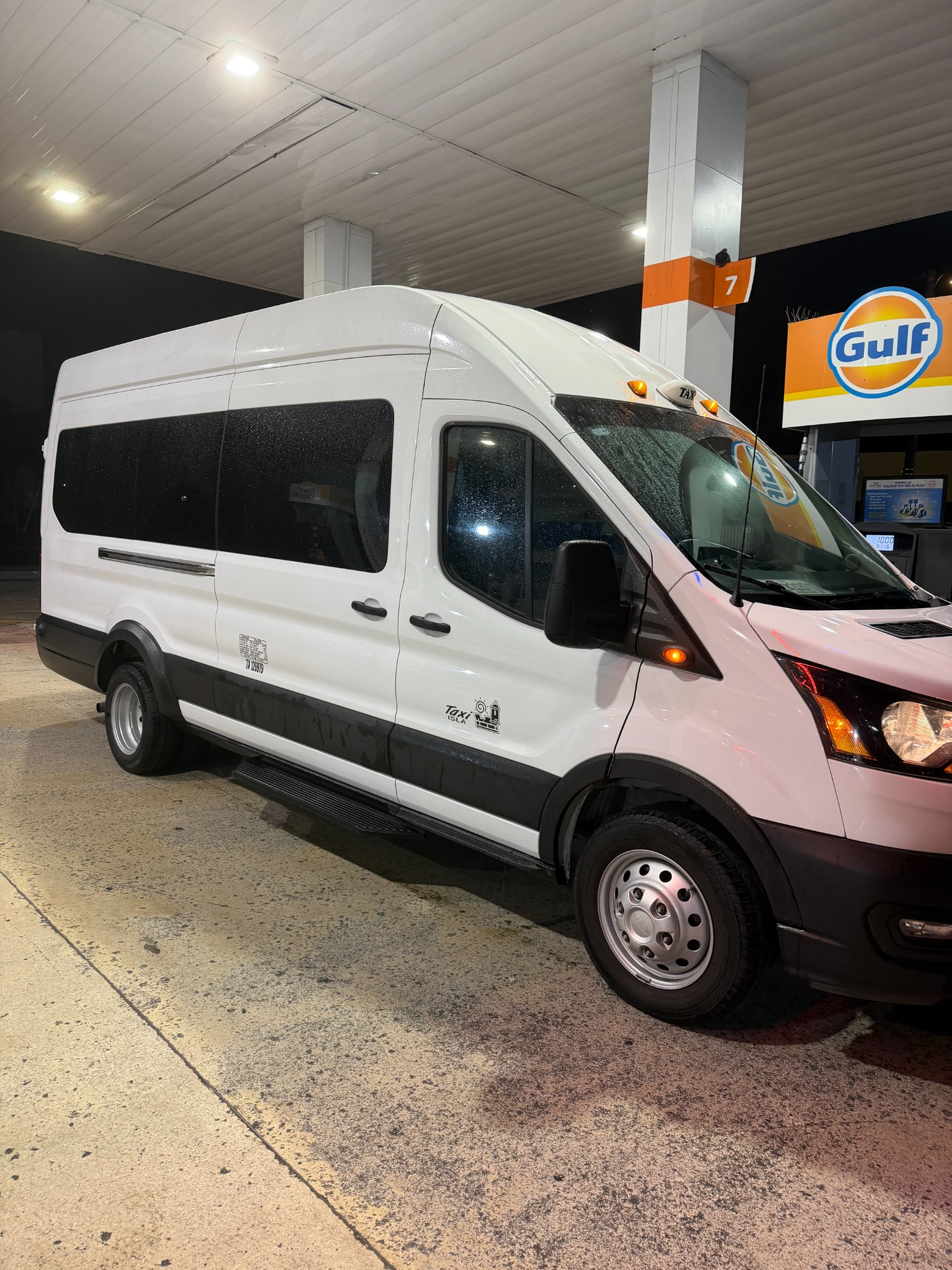 White Ford Transit van for private taxi transfers
